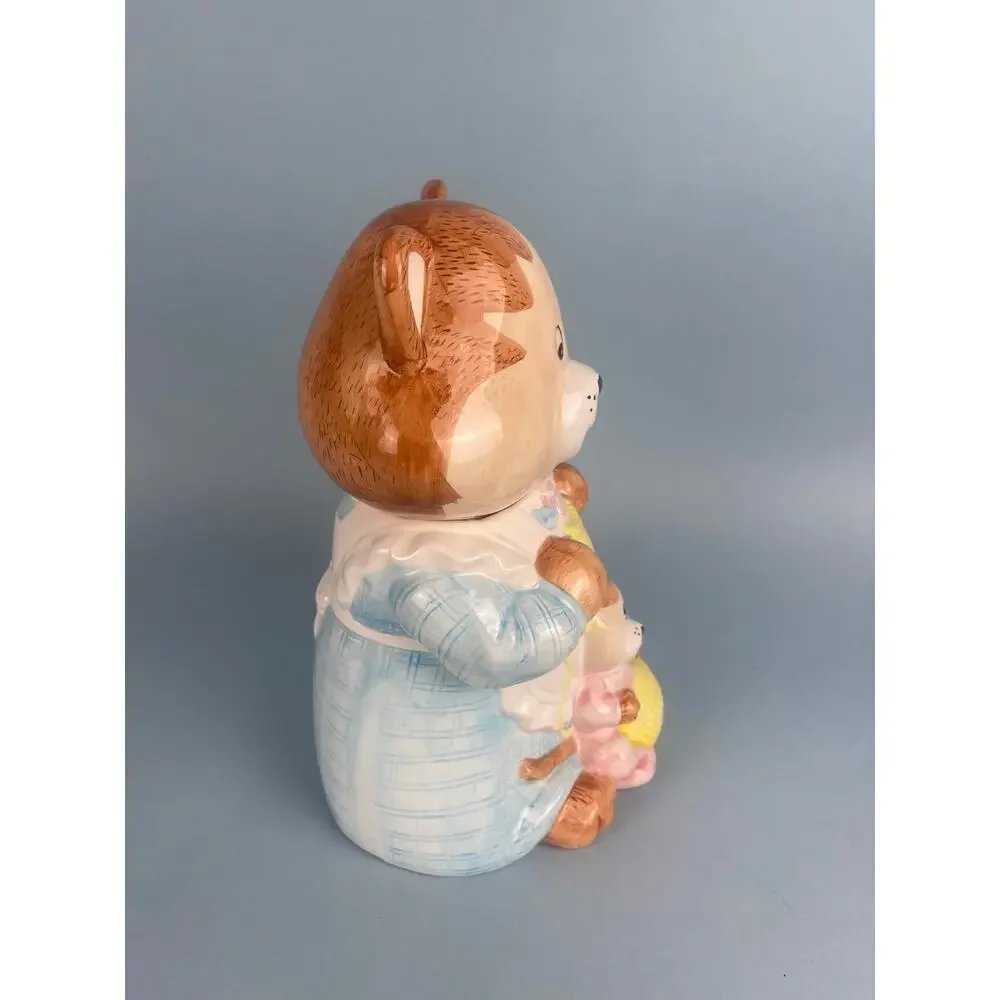 Mother Mama Cat with Kitten Cookie Jar Kitschy Anthropomorphic